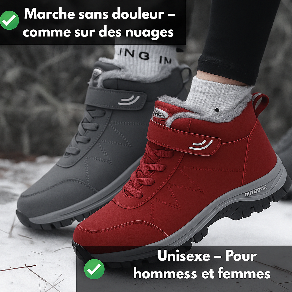 Botte ergonomique à scratch avec espace généreux pour les orteils et le talon -OrthoMotion