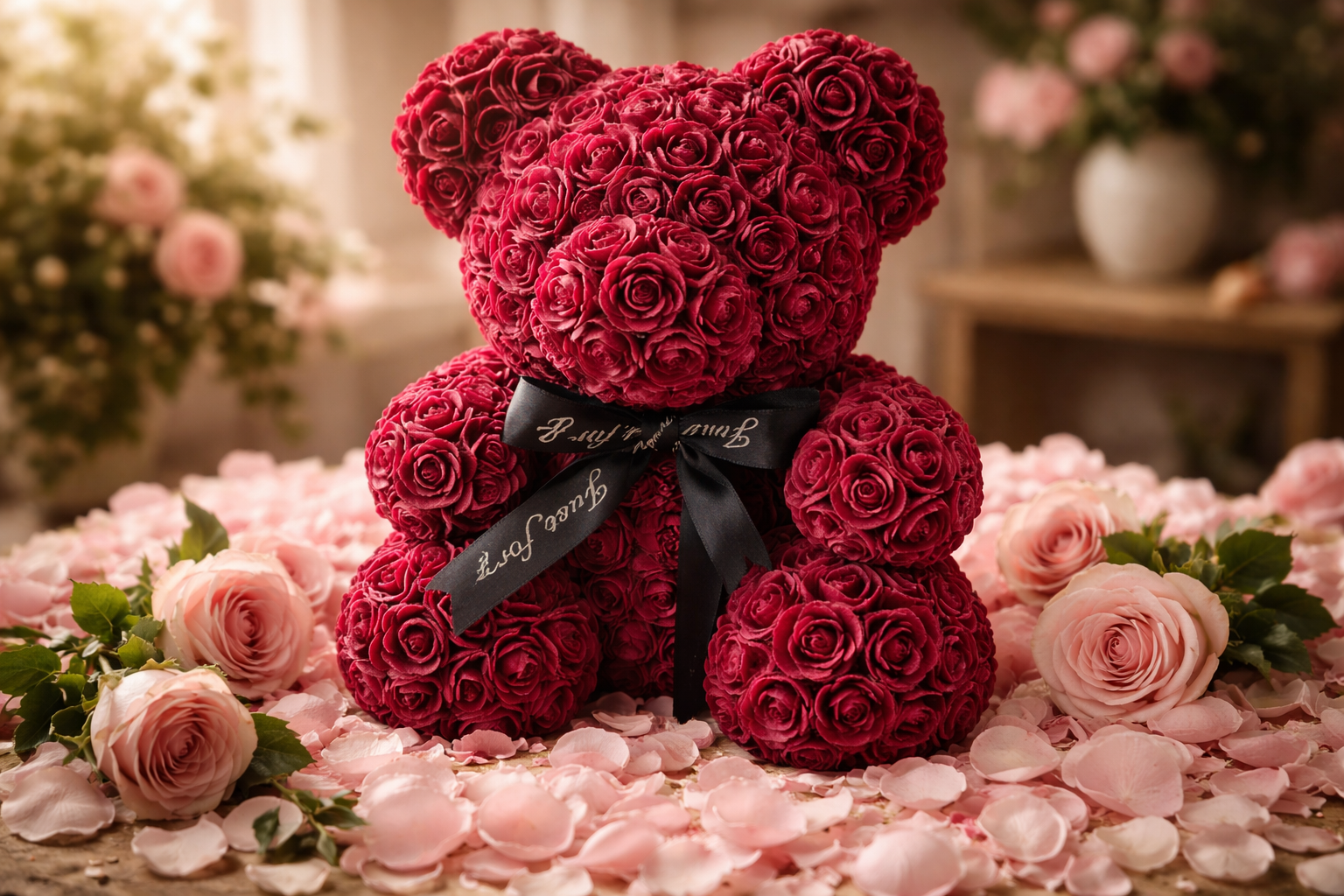 Ourson en fleur éternelle