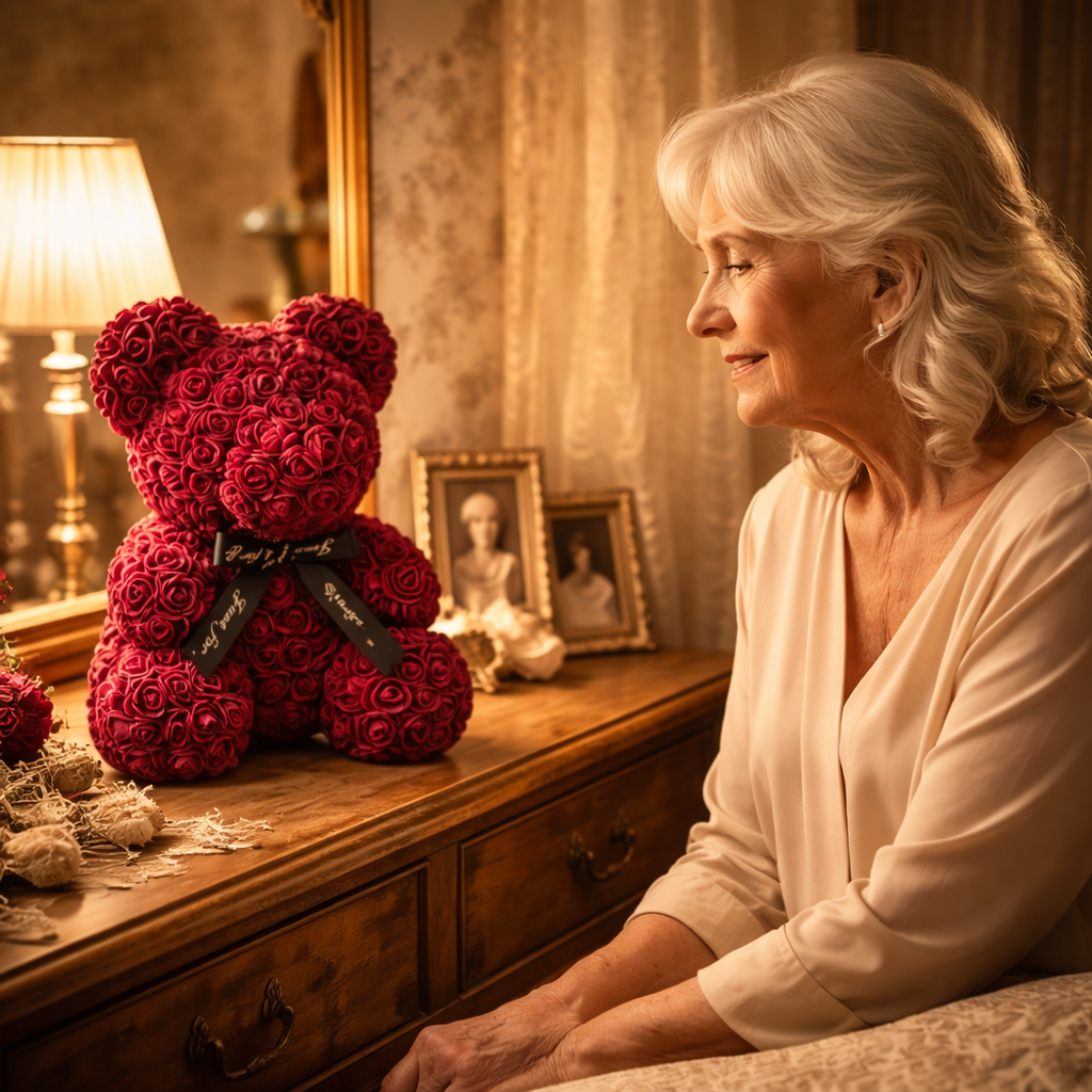 Ourson en fleur éternelle